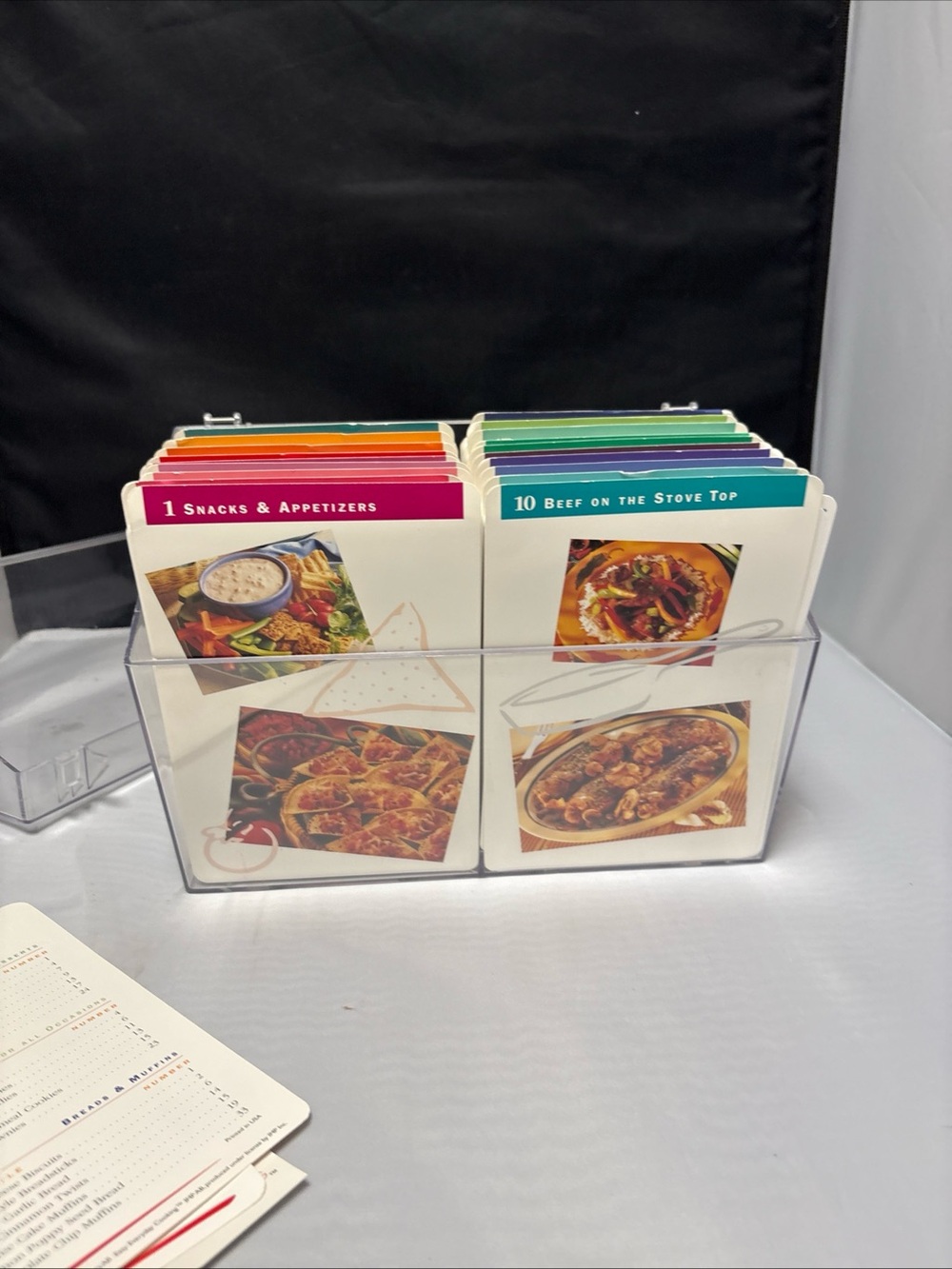 Lot Recipe Cards Easy Everyday Cooking 19 Sections Step By Step w/Case read